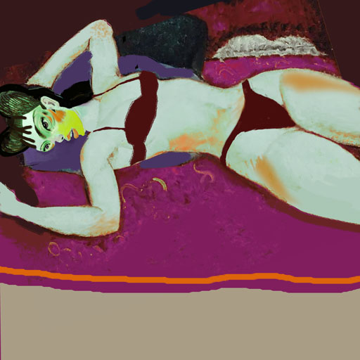 woman, naked portrait, neocubism, contemporary art, Brooklyn, painting, Nicholaas Chiao