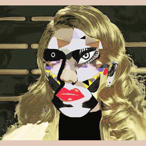 Nastya, neocubism, contemporary art, studio, distorted, portrait, cubism, Brooklyn, painting, Nicholaas Chiao
